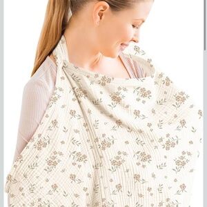 100% Cotton Muslin Floral Nursing Cover